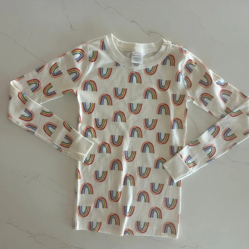 Hanna Andersson Girls Pajamas Rainbow Print Super Soft Size 8